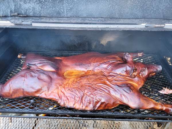 Whole hog on the smoker